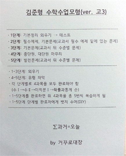 그림 38 고3 거꾸로수학수업모형