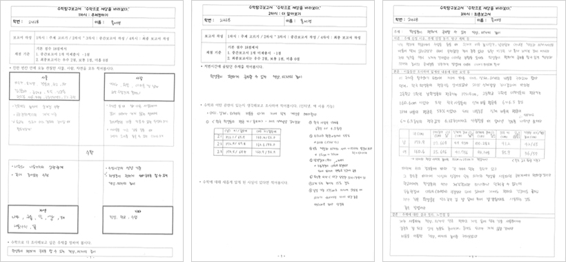 [장면5] 수학탐구보고서 1~3차시 활동(주제 정하기, 더 알아보기, 최종보고서)