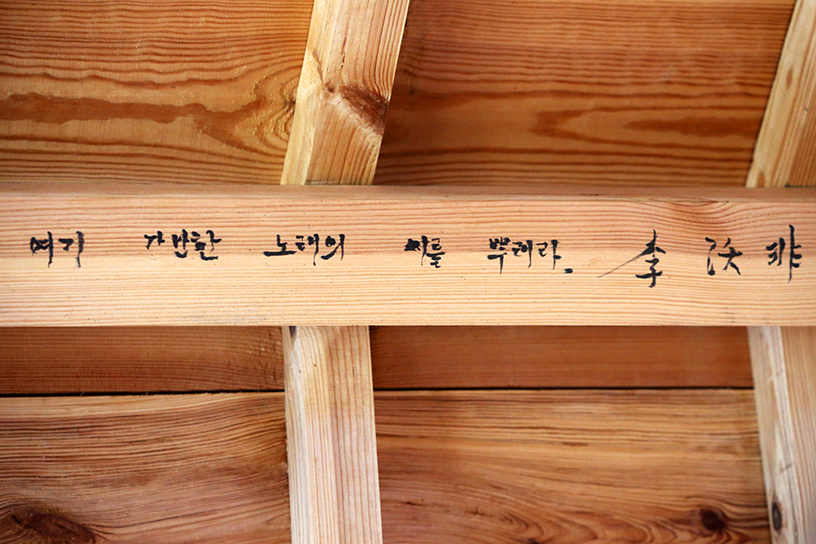 아버지 육사의 싯구를 옮긴 이옥비 여사의 육필을 264작은문학관에서 만날 수 있다