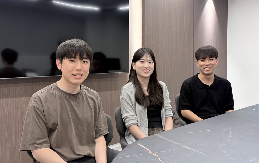 ▲왼쪽부터 임재민 학생(물리교육과), 김현아 학생(바이오시스템·소재학부), 심승언 학생(에너지자원공학과)